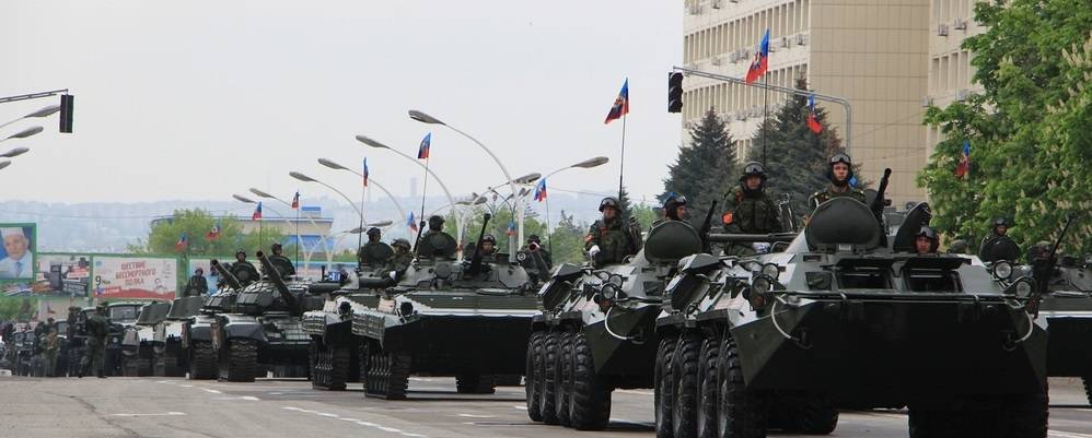 Техника боевиков в Луганске