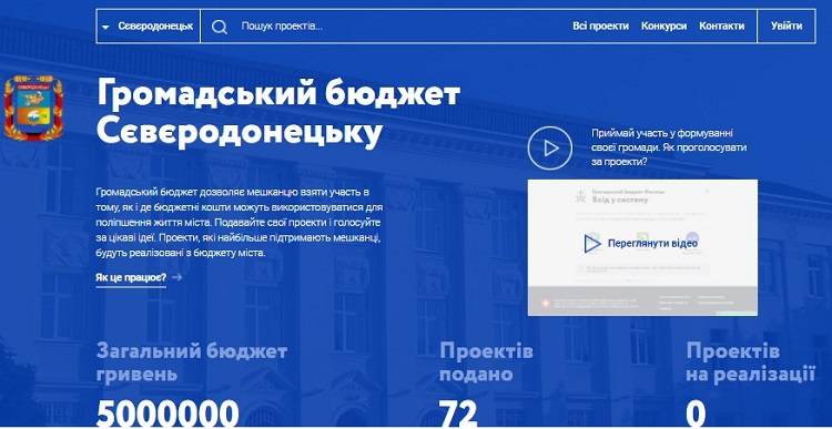 Северодончане теперь могут выбирать проекты, которые будут реализовываться в городе