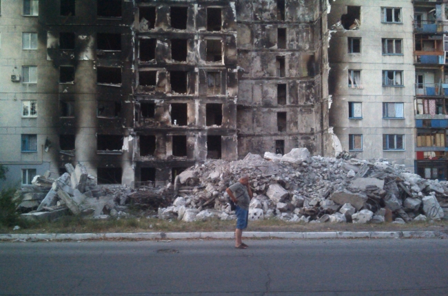 разрушенный Лисичанск