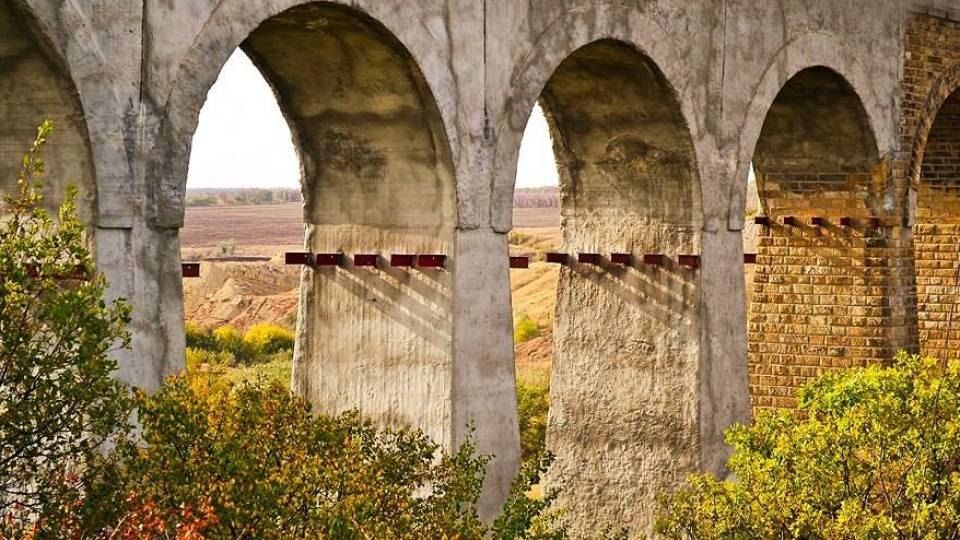 A Railway Viaduct in the Village of Donetske