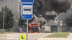 У Макіївці активісти підпалили російський військовий КамАЗ 