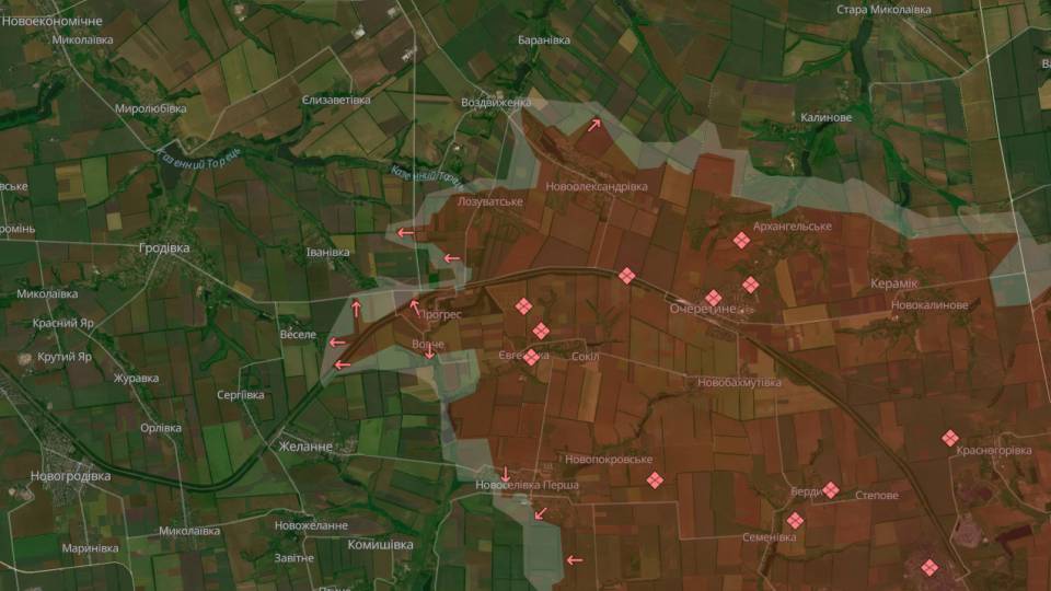 карта бойових дій Донеччина