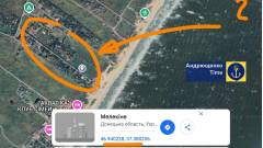 Мелекіне на карті, ураження окупантів