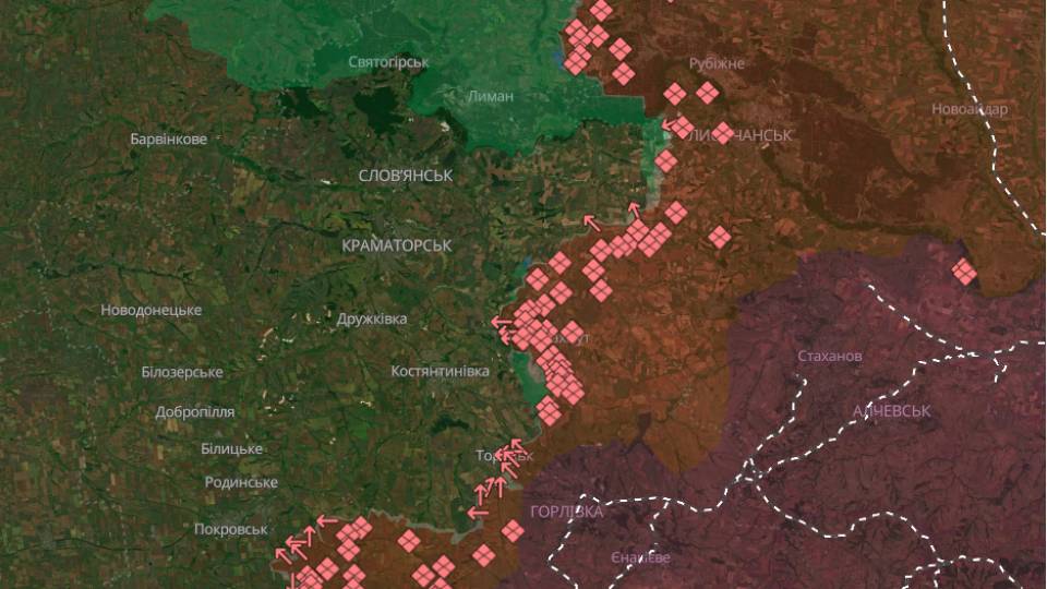 карта бойових дій донеччина