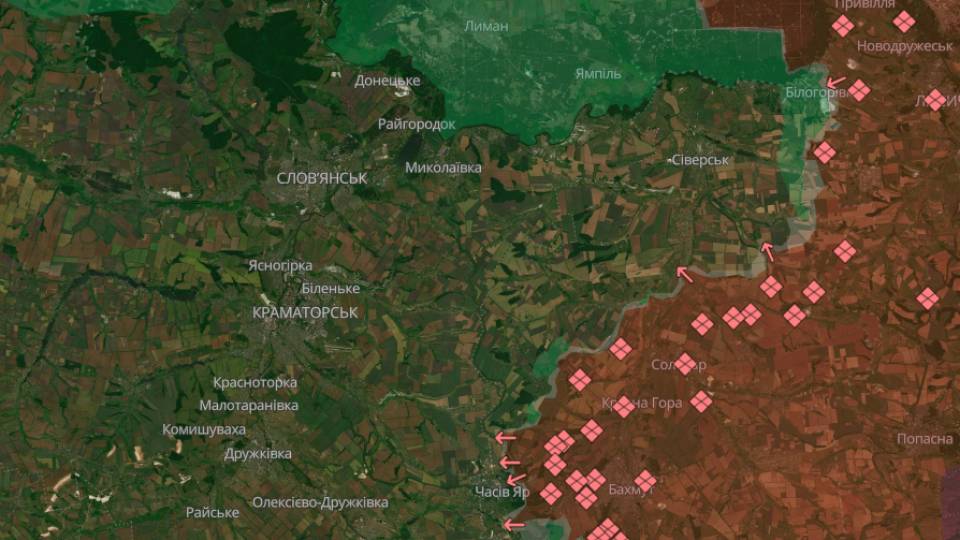 карта бойових дій Донеччина