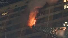 пожежа вогонь дим багатоповерхівка гуртожиток загоряння пожежа в донецьку окупаційні пожежники рятувальники