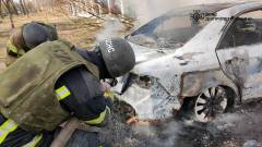 обстріл Нікополя, згорілі автомобілі