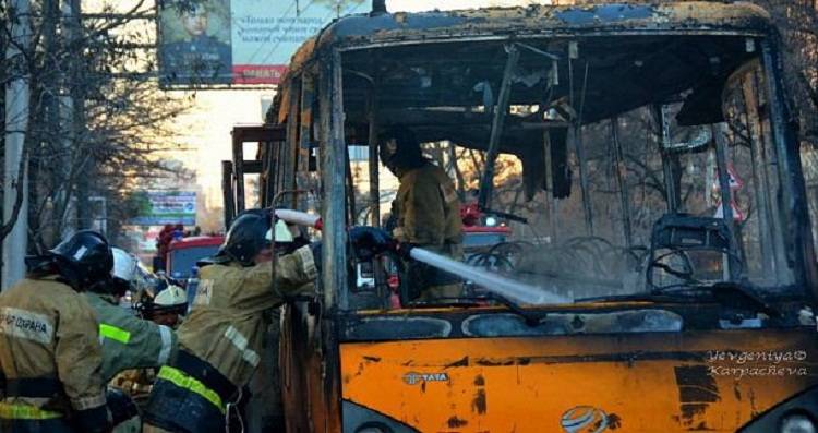 Маршрутка сгорела Донецк